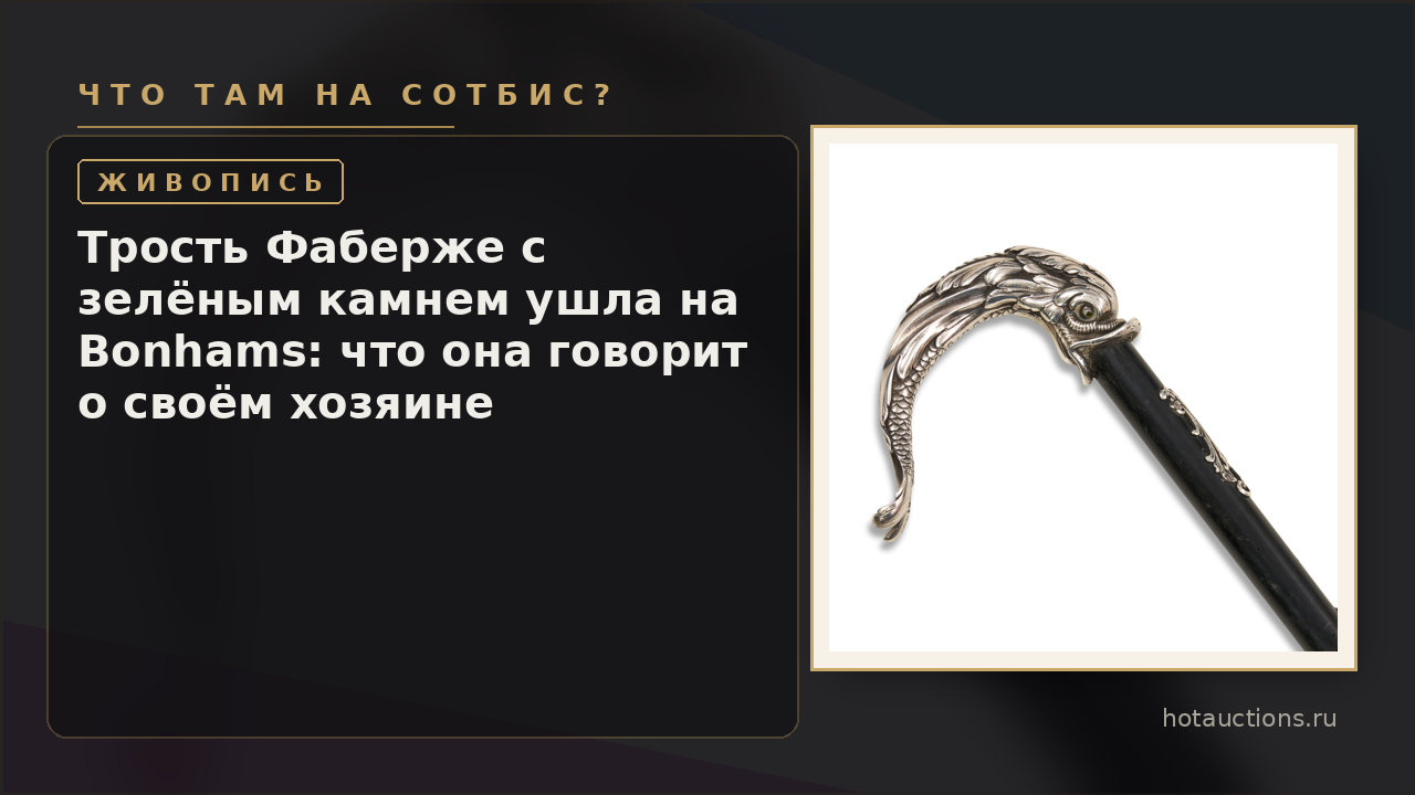 Трость Фаберже с зелёным камнем ушла на Bonhams: что она говорит о своём хозяине