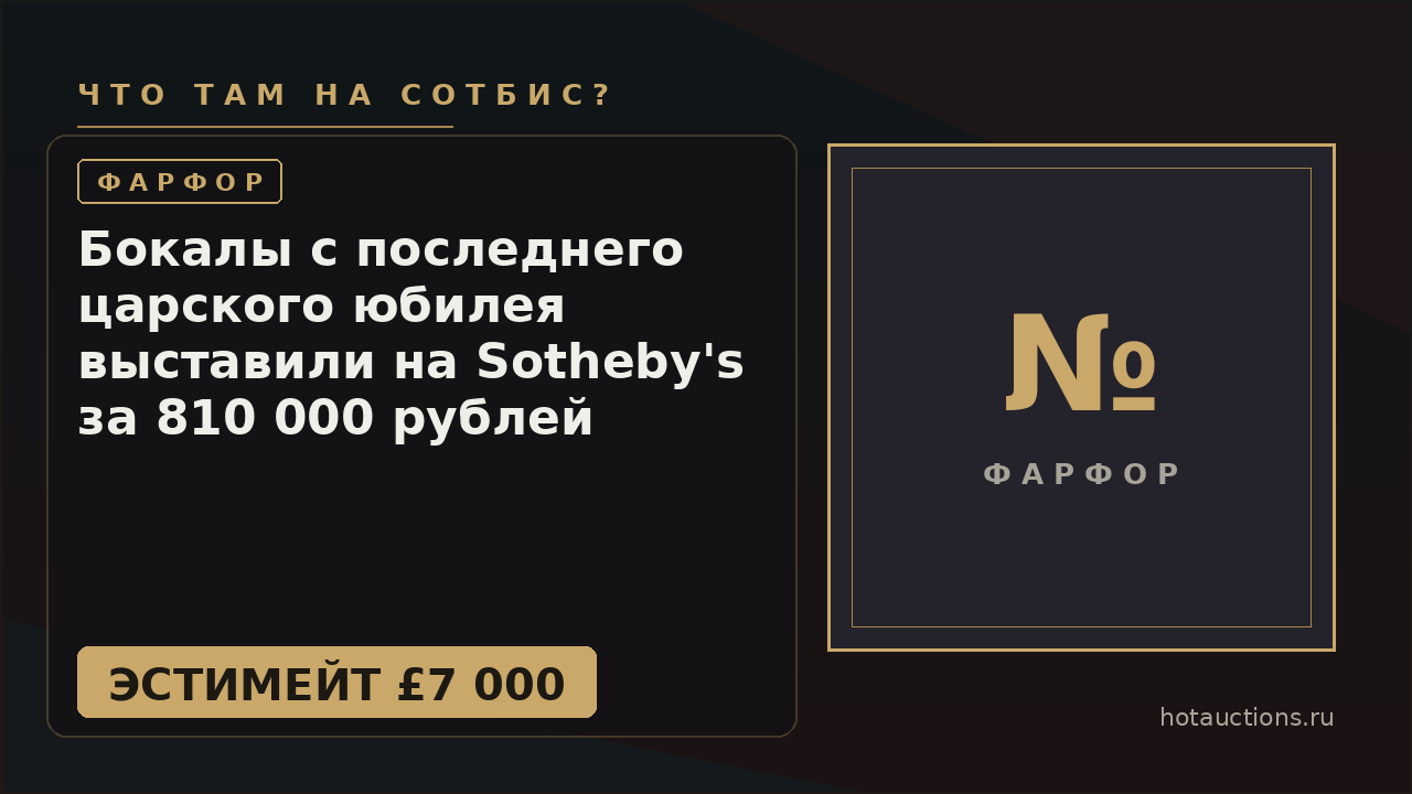 Бокалы с последнего царского юбилея выставили на Sotheby's за 810 000 рублей