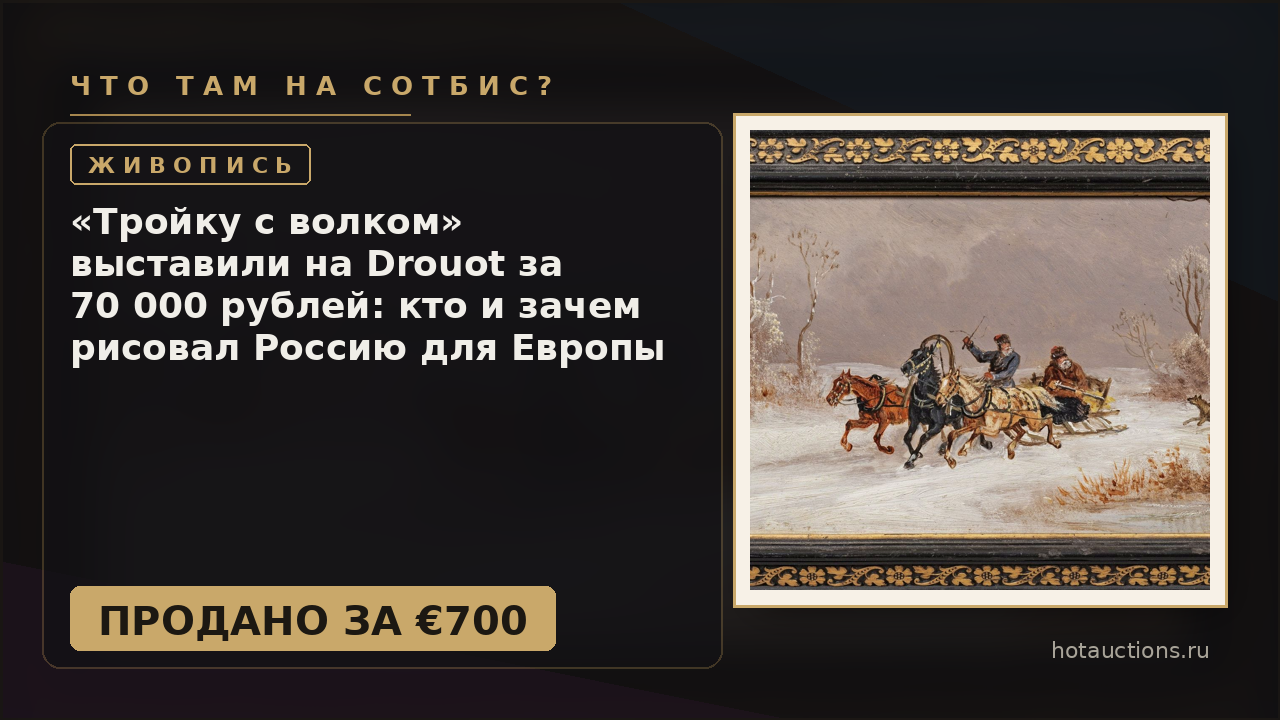 «Тройку с волком» выставили на Drouot за 70 000 рублей: кто и зачем рисовал Россию для Европы