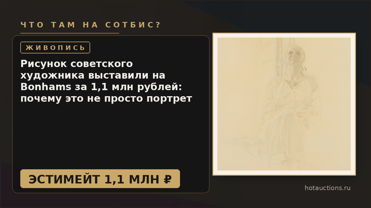 Рисунок советского художника выставили на Bonhams за 1,1 млн рублей: почему это не просто портрет жены