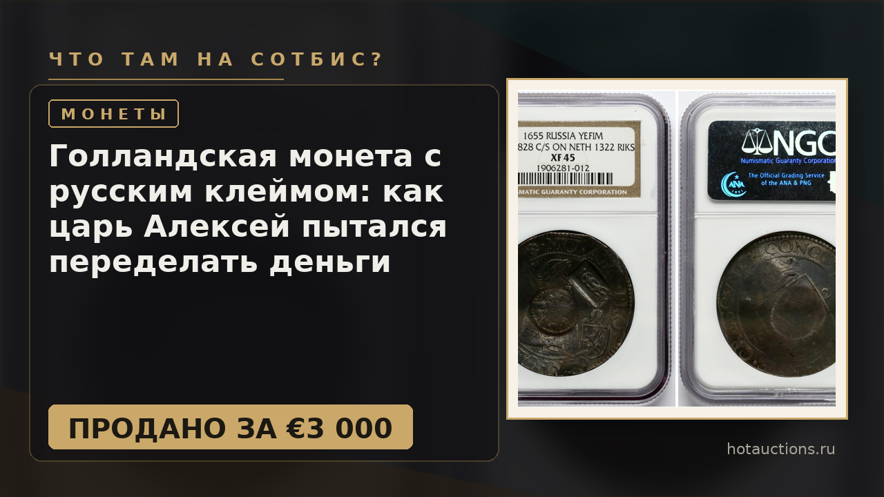 Голландская монета с русским клеймом: как царь Алексей пытался переделать деньги