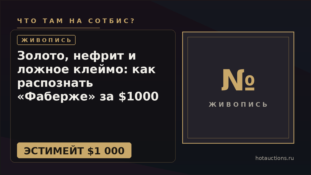 Золото, нефрит и ложное клеймо: как распознать «Фаберже» за $1000