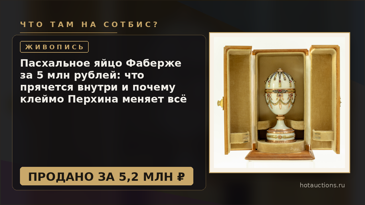 Пасхальное яйцо Фаберже за 5 млн рублей: что прячется внутри и почему клеймо Перхина меняет всё