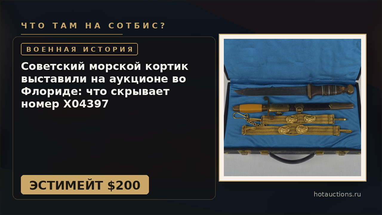 Советский морской кортик выставили на аукционе во Флориде: что скрывает номер X04397